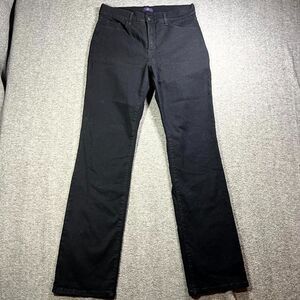 NYDJ Jeans Womens Black Marilyn Straight Lift Tuck Stretch Preppy Denim 32x33